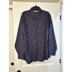 Lee's Jeans Button‎ Down Floral Casual Men's Dress Shirt Size 2X Long Sleeve